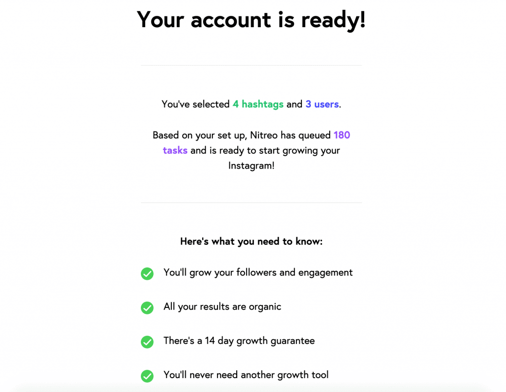 Screenshot of Nitreo's website - signing up for Nitreo